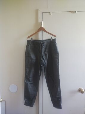 Dark Olive Casual Joggers with Elastic Waist